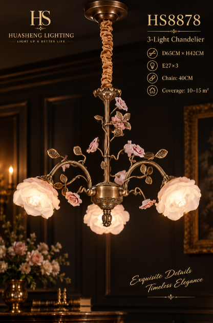 MAGNOLINA Copper Glass Petal Chandelier