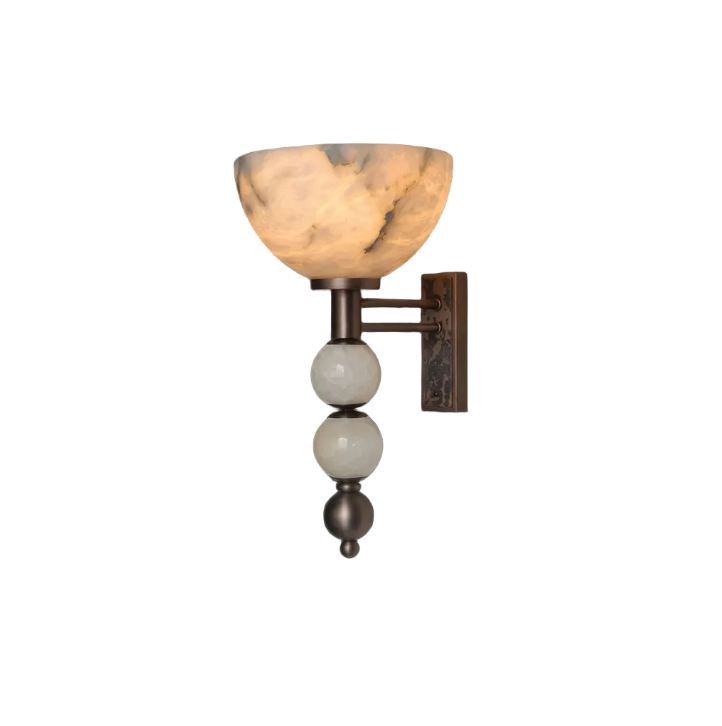 VENATA Marble-Look Art Deco Wall Sconce