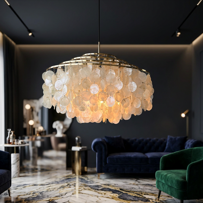 COQUILLE Tiered Shell Chandelier