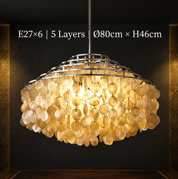 COQUILLE Tiered Shell Chandelier