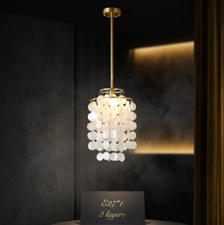 COQUILLE Tiered Shell Chandelier