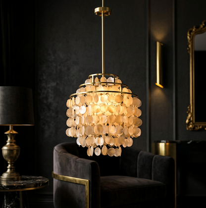 COQUILLE Tiered Shell Chandelier
