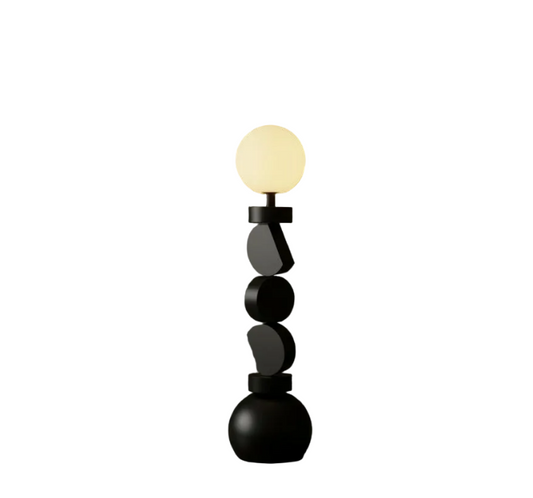 NOCTURA Sculptural Black Globe Floor Lamp