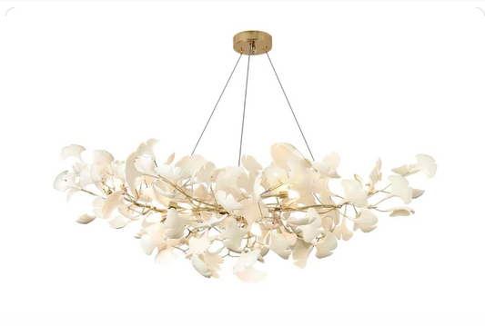 KYOMI Porcelain Ginkgo Leaf Cluster Chandelier