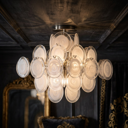 LAMINA Glass Disc Semi-Flush Ceiling Light