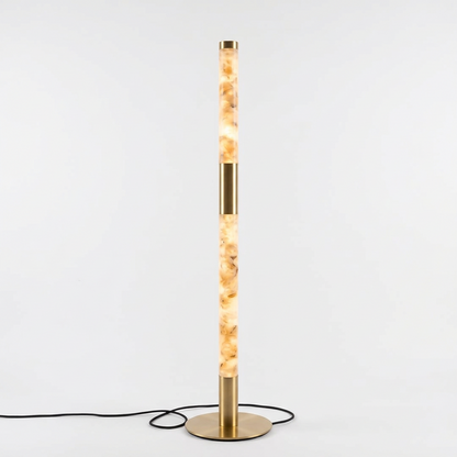 SASSO Faux Marble & Gold LED Floor Lamp
