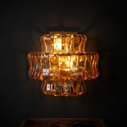 MUSCHIO Rippled Glass Wall Sconce