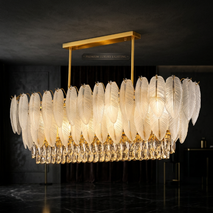 PIUMA White Feather Crystal Chandelier