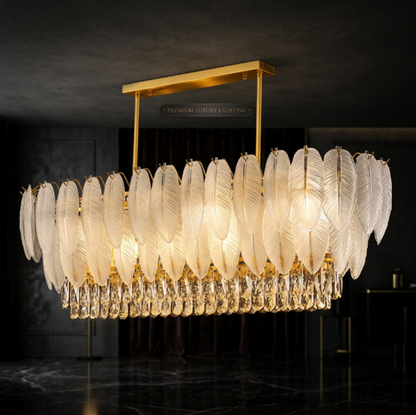 PIUMA White Feather Crystal Chandelier