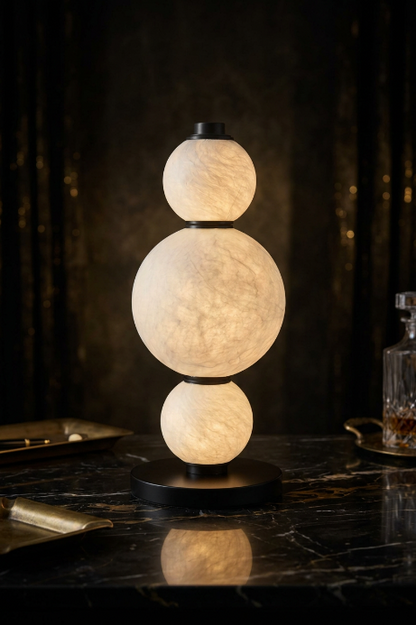 BOZZOLA Stacked Mulberry Silk Table Lamp