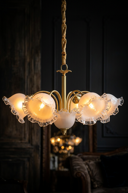 GIGLIO White Glass Flower Chandelier