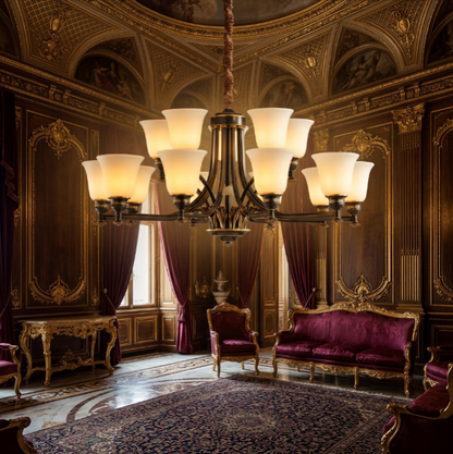NOTTURNO Black & Frosted Glass Chandelier