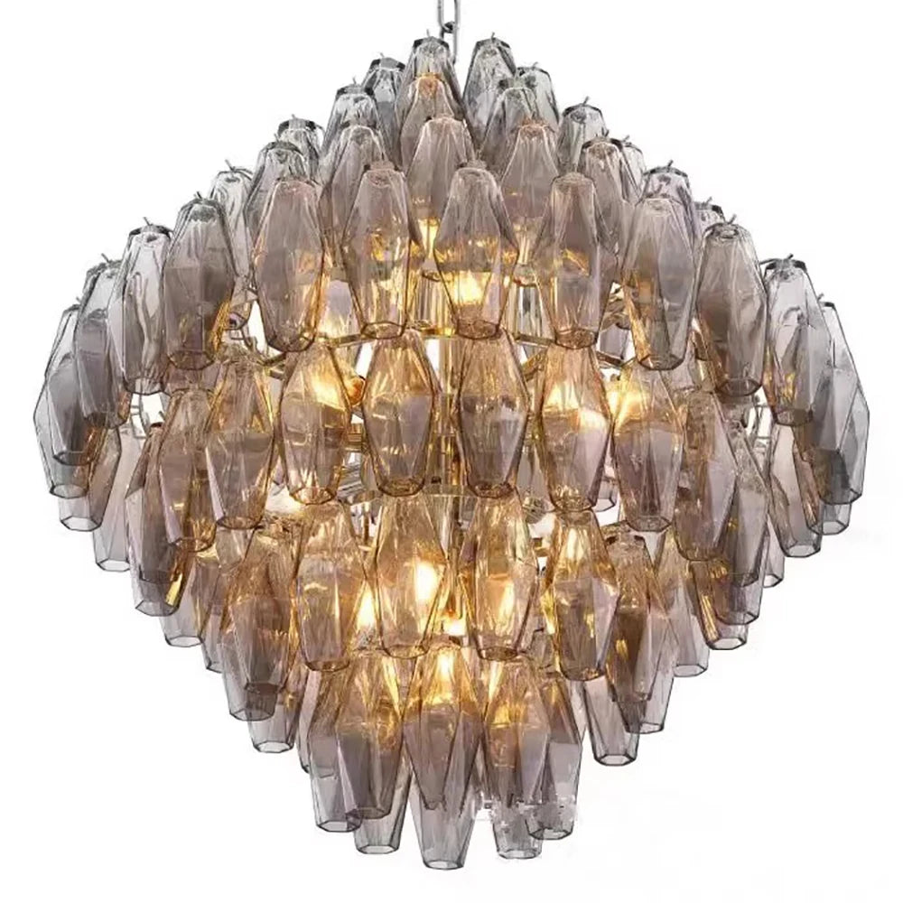 AURORA Gem Cascade Glass Chandelier
