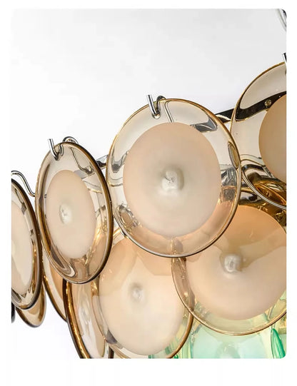Aurora Disc Art Deco Crystal Chandelier