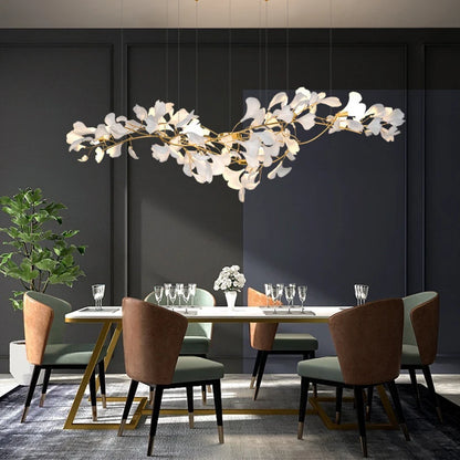 KYOMI Porcelain Ginkgo Leaf Cluster Chandelier