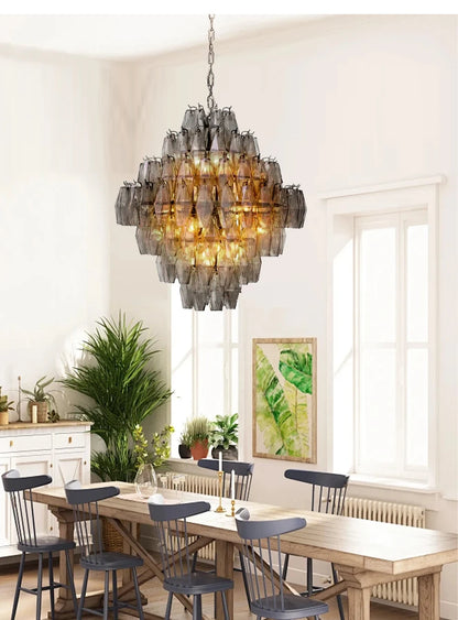 AURORA Gem Cascade Glass Chandelier