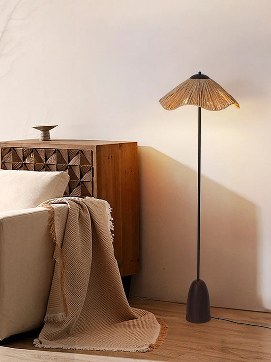 PAGLINA Wabi-Sabi Straw Dome Floor Lamp