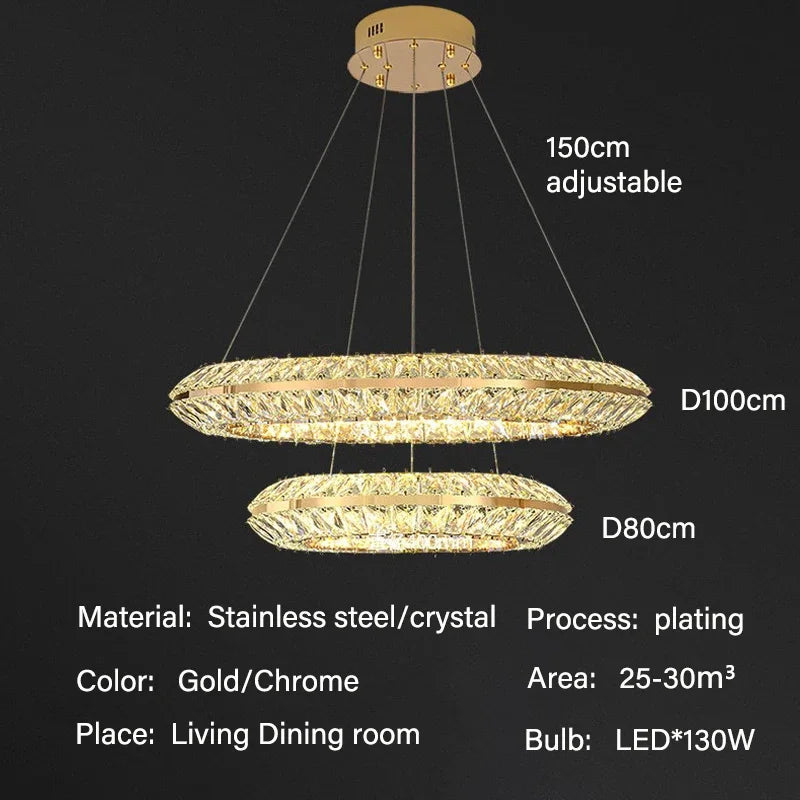 Aurora Luxe Crystal Pendant Chandelier