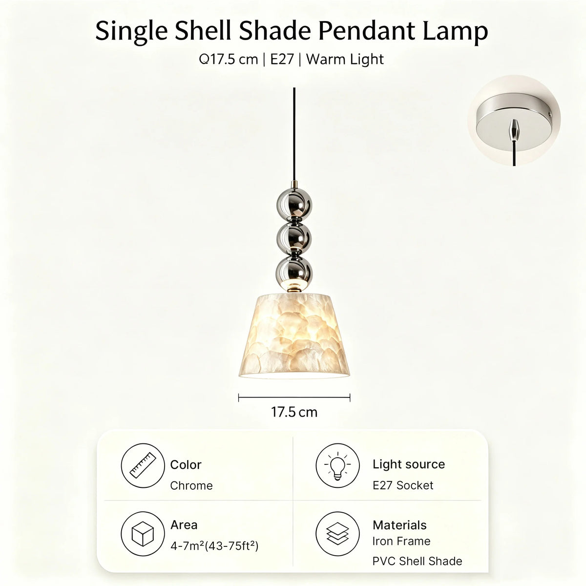 NAUTILE Mid-Century Shell Pendant Light