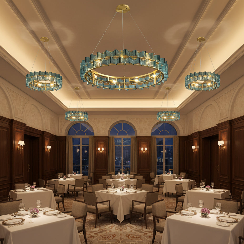 Marbella Blue Orbit Chandelier