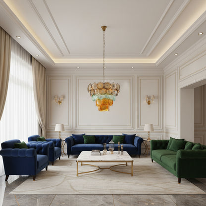 Aurora Disc Art Deco Crystal Chandelier