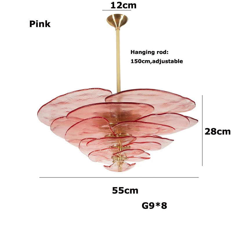Aurora PetalWave Art Glass Chandelier