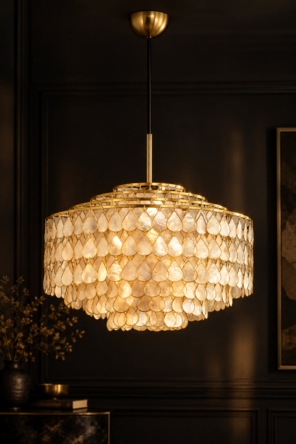 VENERELLA Tiered Shell Chandelier