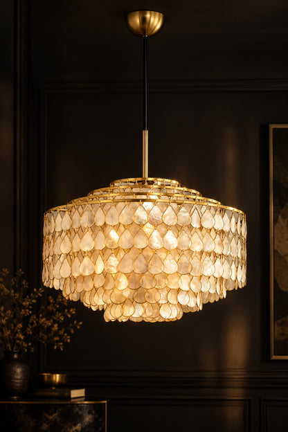 VENERELLA Tiered Shell Chandelier
