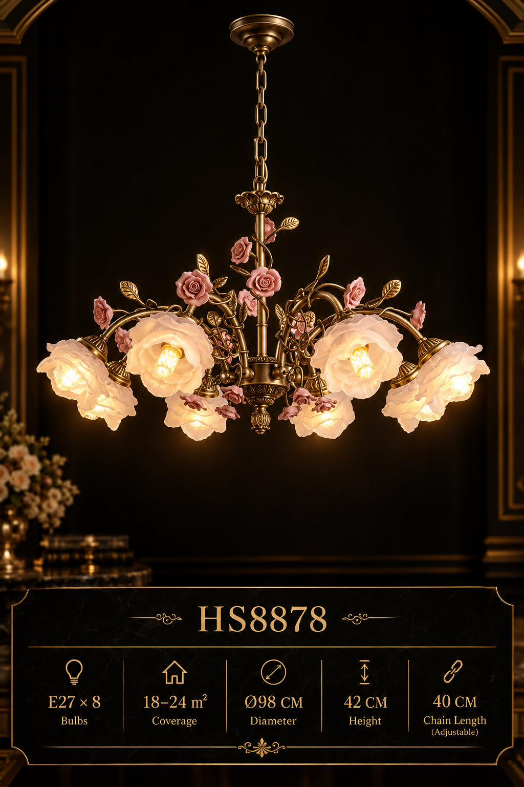 MAGNOLINA Copper Glass Petal Chandelier