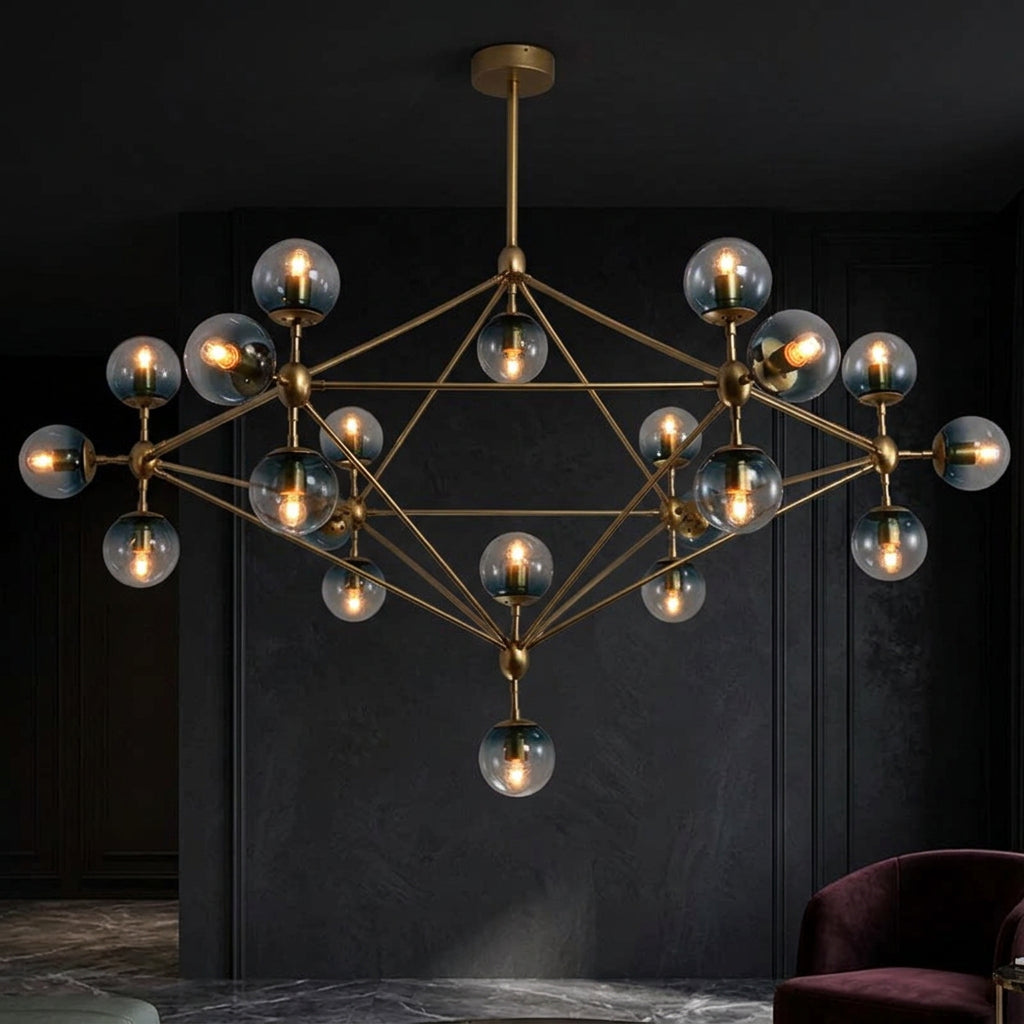 PERLAGE Glass Globe Cluster Chandelier