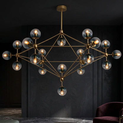 PERLAGE Glass Globe Cluster Chandelier