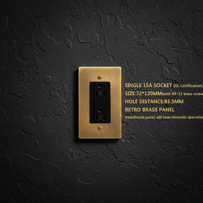 Retro Brass Panel Plate Toggle