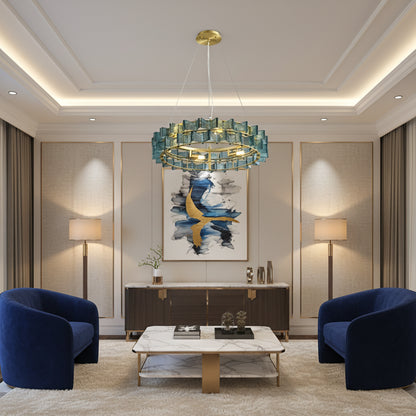 Marbella Blue Orbit Chandelier