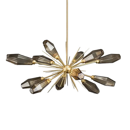 FUMELLA Smoky Glass Gold Chandelier