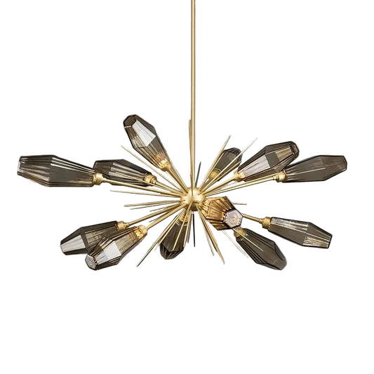 FUMELLA Smoky Glass Gold Chandelier