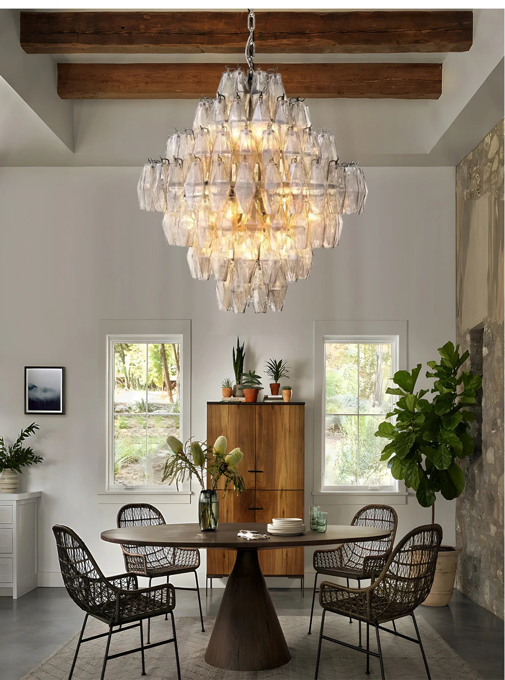 AURORA Gem Cascade Glass Chandelier