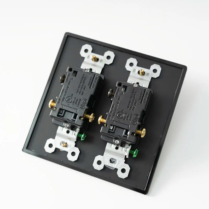 Black-Gold Brass Panel Plate Toggle