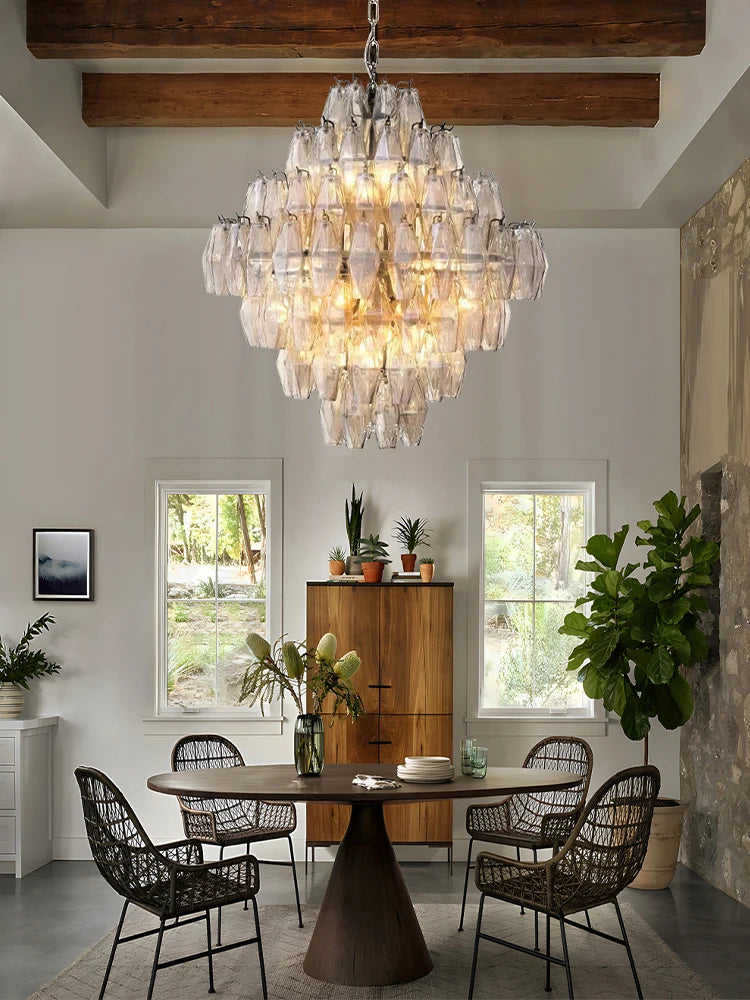 AURORA Gem Cascade Glass Chandelier