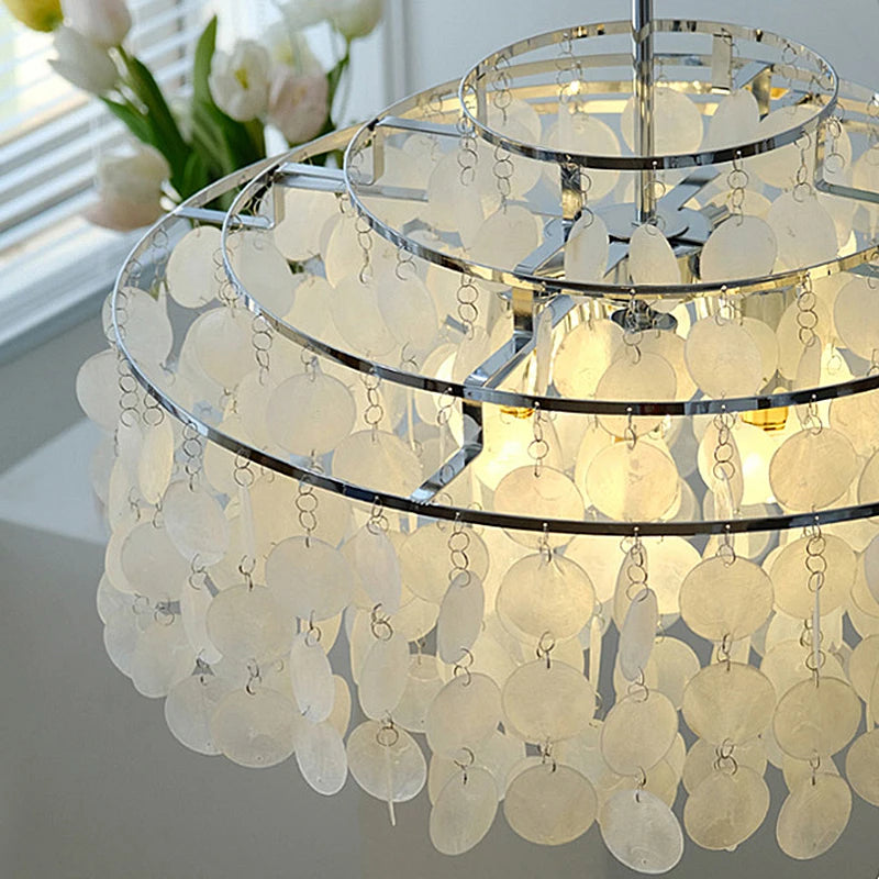 COQUILLE Tiered Shell Chandelier