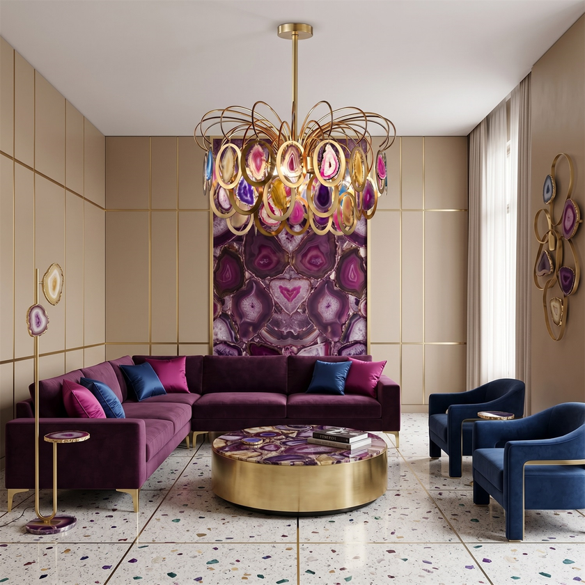 AGATHA Natural Agate Chandelier