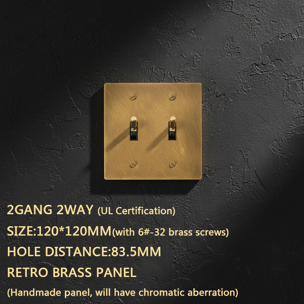 Retro Brass Panel Plate Toggle