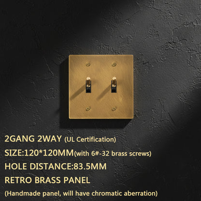 Retro Brass Panel Plate Toggle