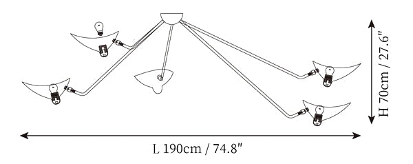 Serge Mouille Ceiling Lamp B