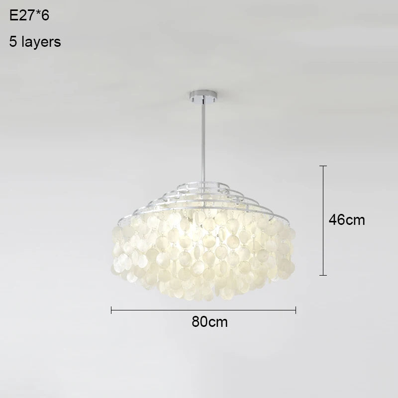 COQUILLE Tiered Shell Chandelier