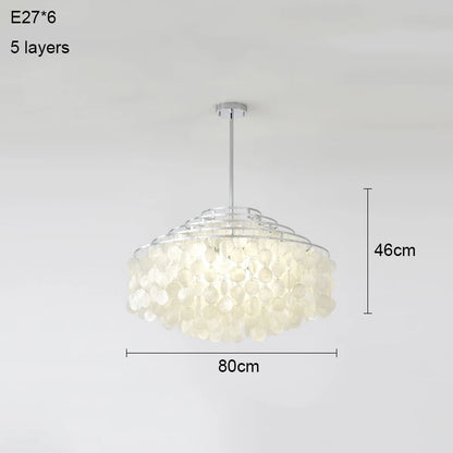 COQUILLE Tiered Shell Chandelier