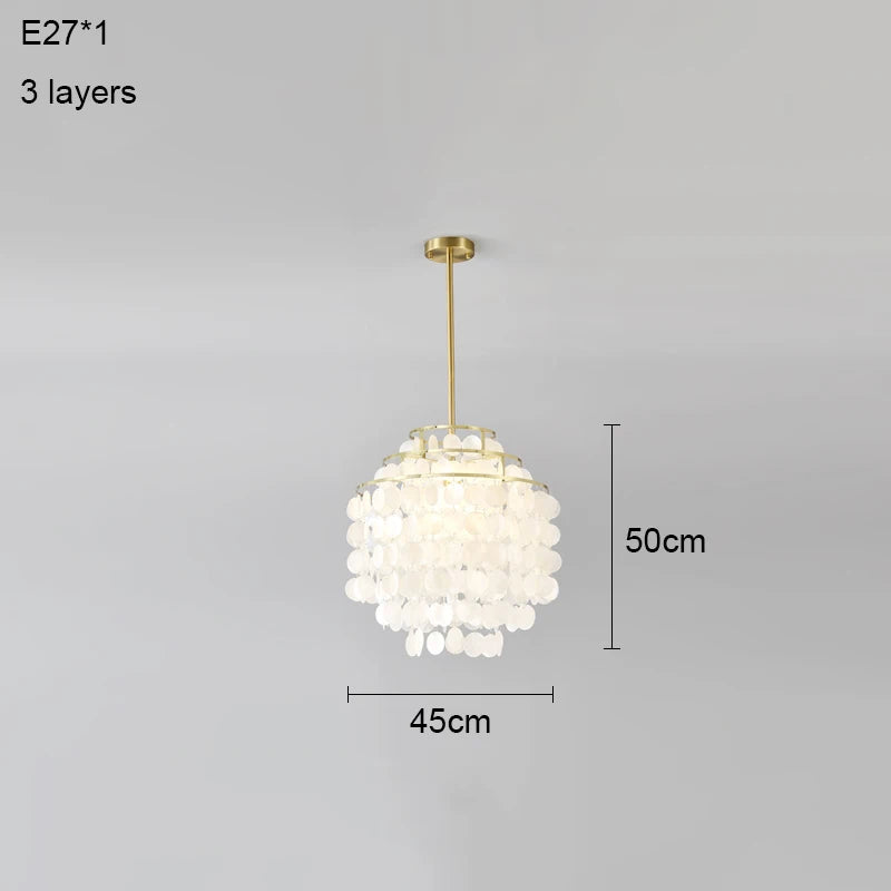 COQUILLE Tiered Shell Chandelier