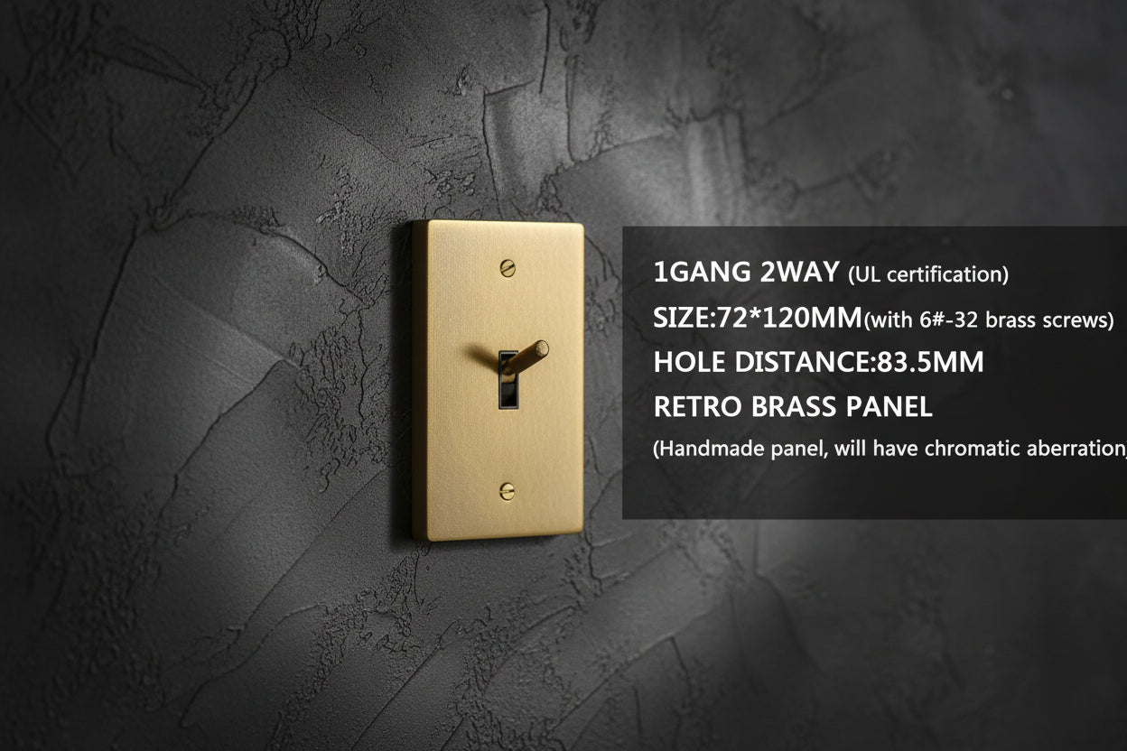 Retro Brass Panel Plate Toggle