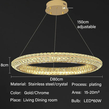 Aurora Luxe Crystal Pendant Chandelier