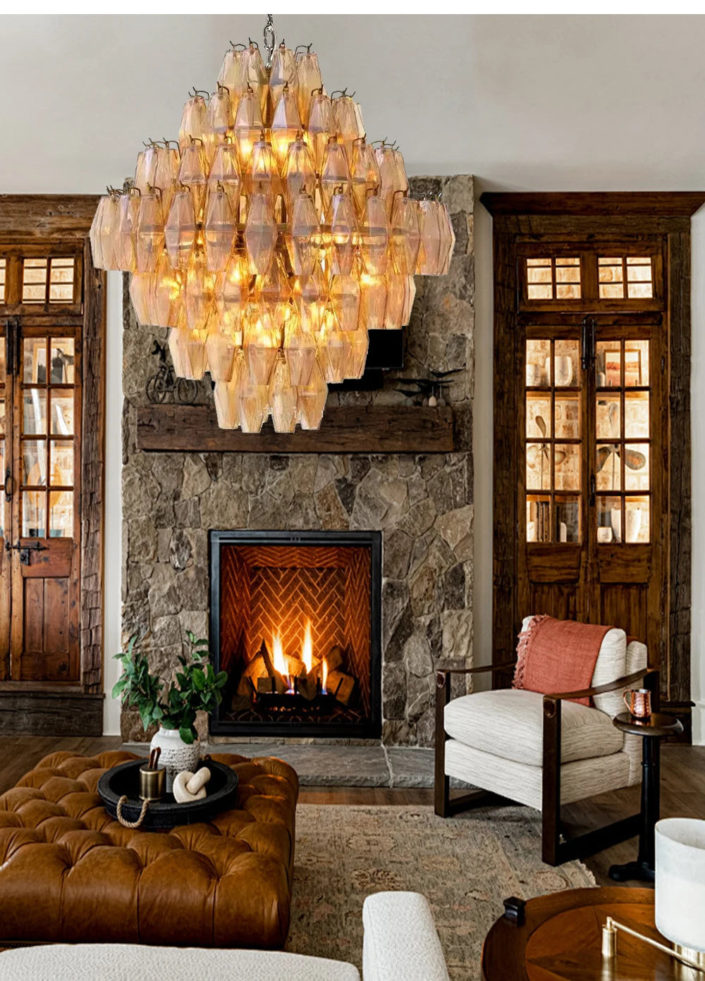 AURORA Gem Cascade Glass Chandelier