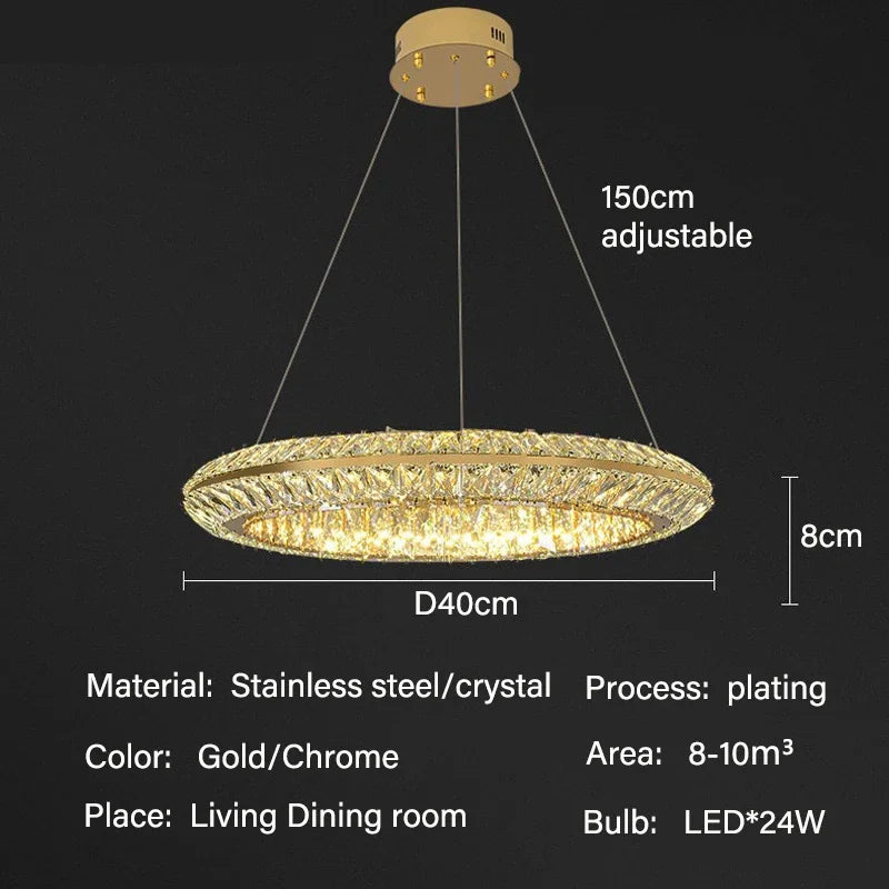 Aurora Luxe Crystal Pendant Chandelier